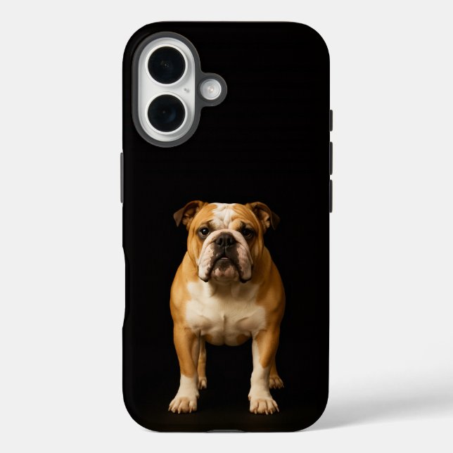 Coques Case-Mate iPhone Noir 4 Luxe iPhone 16 Mate, Bulldog Stamina (Verso)