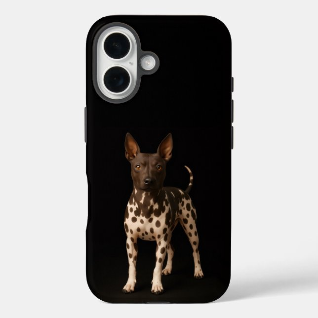 Coques Case-Mate iPhone Noir 4 Luxe iPhone 16 Mate, Chien Terrier Imberbe (Verso)