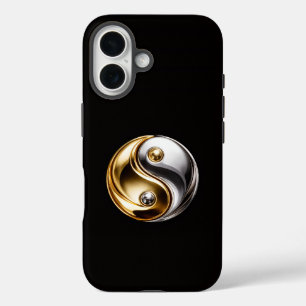 Coque Pour iPhone 16 Noir 4 Luxe iPhone 16 Mate, Harmonie Yin Yang