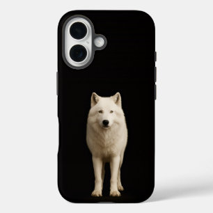 Coque Pour iPhone 16 Noir 4 Luxe iPhone 16 Mate, Loup Arctique Ivoire
