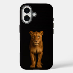 Coque Pour iPhone 16 Noir 4 Luxe iPhone 16 Mate, Noble Lioness