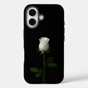 Coque Pour iPhone 16 Noir 4 Luxe iPhone 16 Mate, Rose Blanc Pur