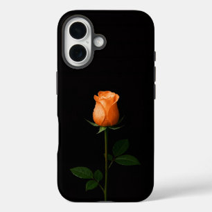Coque Pour iPhone 16 Noir 4 Luxe iPhone 16 Mate, Rose Orange Crépuscule