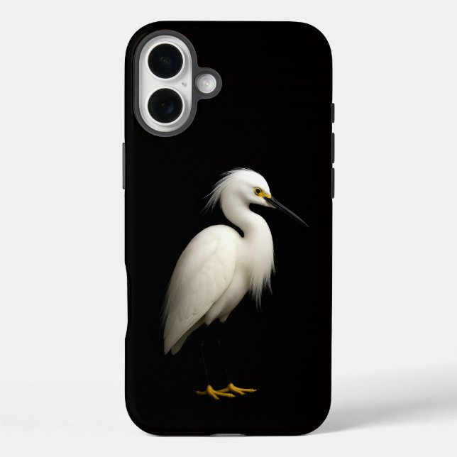Coques Case-Mate iPhone Noir 4 Luxe iPhone 16 Plus, Aigrette neigeuse (Verso)