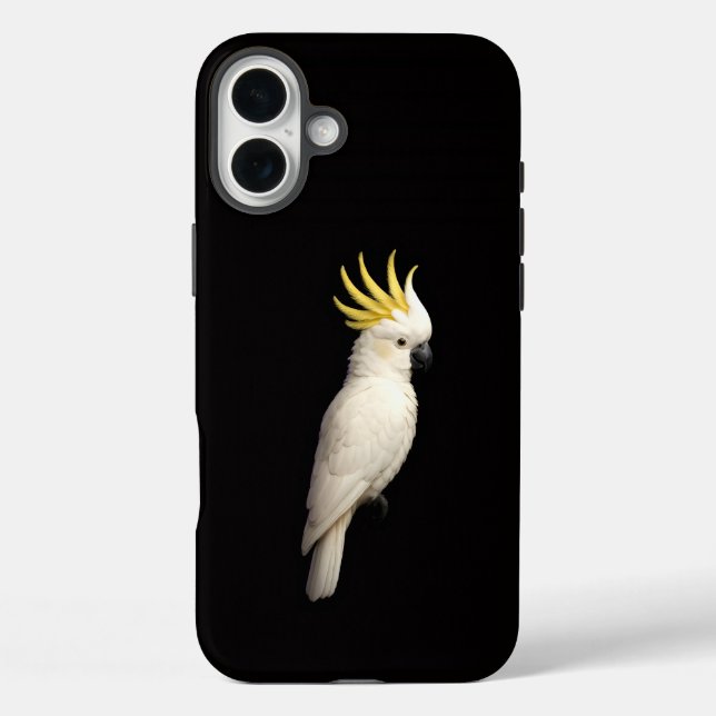 Coques Case-Mate iPhone Noir 4 Luxe iPhone 16 Plus, Cacatoès à crête jaune (Verso)