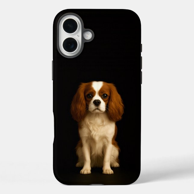 Coques Case-Mate iPhone Noir 4 Luxe iPhone 16 Plus, Cavalier Spaniel (Verso)