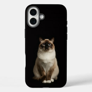 Coque Pour iPhone 16 Plus Noir 4 Luxe iPhone 16 Plus, Chat Birman