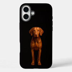 Coque Pour iPhone 16 Plus Noir 4 Luxe iPhone 16 Plus, Chien Vizsla Agile