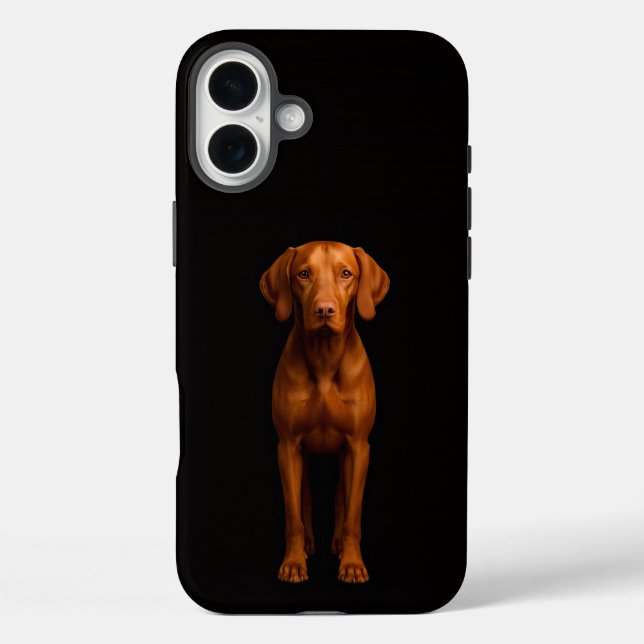 Coques Case-Mate iPhone Noir 4 Luxe iPhone 16 Plus, Chien Vizsla Agile (Verso)