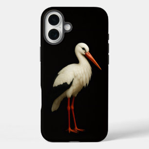Coque Pour iPhone 16 Plus Noir 4 Luxe iPhone 16 Plus, Graceful Stork