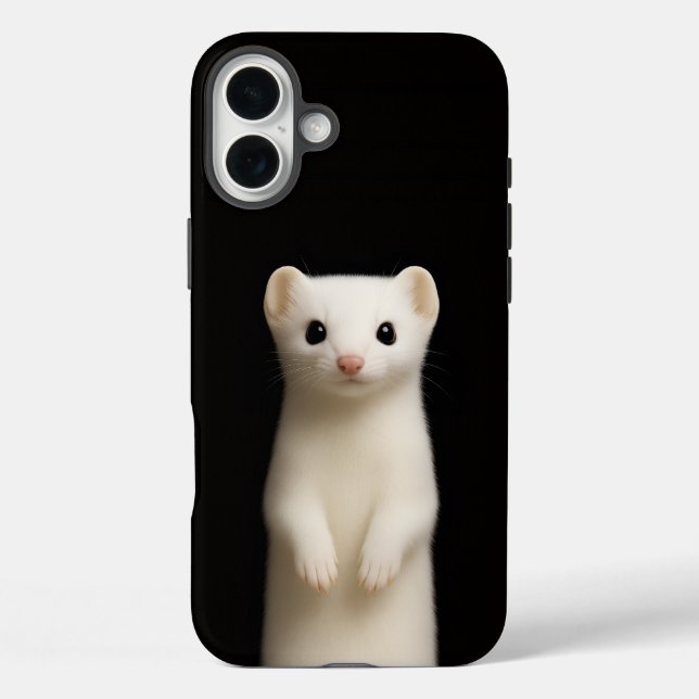 Coques Case-Mate iPhone Noir 4 Luxe iPhone 16 Plus, Hermine Élégante (Verso)