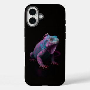 Coque Pour iPhone 16 Plus Noir 4 Luxe iPhone 16 Plus, Iguane Rose