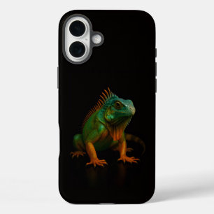 Coque Pour iPhone 16 Plus Noir 4 Luxe iPhone 16 Plus, Iguane Vert