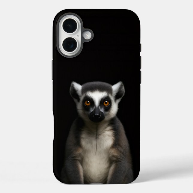 Coques Case-Mate iPhone Noir 4 Luxe iPhone 16 Plus, Lémurien Doux (Verso)