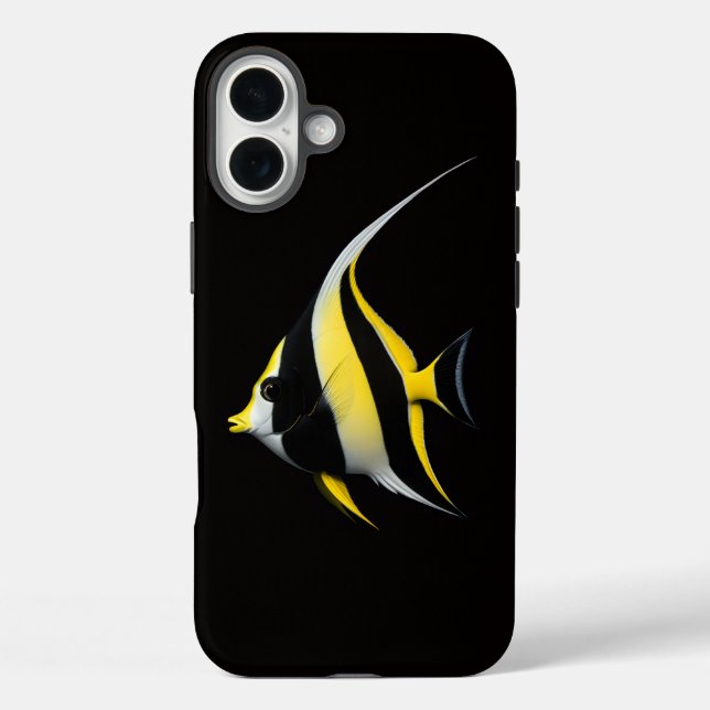 Coques Case-Mate iPhone Noir 4 Luxe iPhone 16 Plus Mate, Poisson-ange roya (Verso)