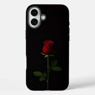 Coque Pour iPhone 16 Plus Noir 4 Luxe iPhone 16 Plus, Rose Rouge Velours