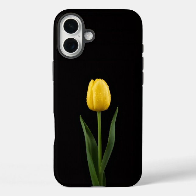 Coques Case-Mate iPhone Noir 4 Luxe iPhone 16 Plus, Tulipe Dorée (Verso)