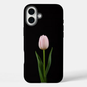 Coque Pour iPhone 16 Plus Noir 4 Luxe iPhone 16 Plus, Tulipe Rose Tendre