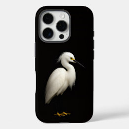Coque iPhone 16 Pro Noir 4 Luxe iPhone 16 Pro, Aigrette neigeuse