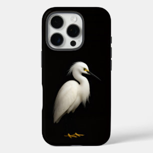 Coque iPhone 16 Pro Noir 4 Luxe iPhone 16 Pro, Aigrette neigeuse