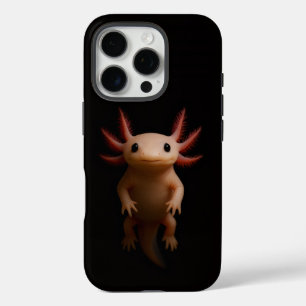 Coque iPhone 16 Pro Noir 4 Luxe iPhone 16 Pro, Axolotl Mexicain