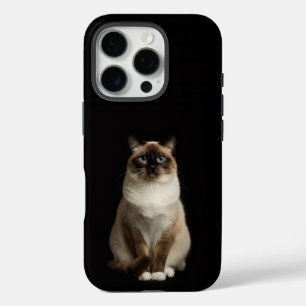 Coque iPhone 16 Pro Noir 4 Luxe iPhone 16 Pro, Chat Birman