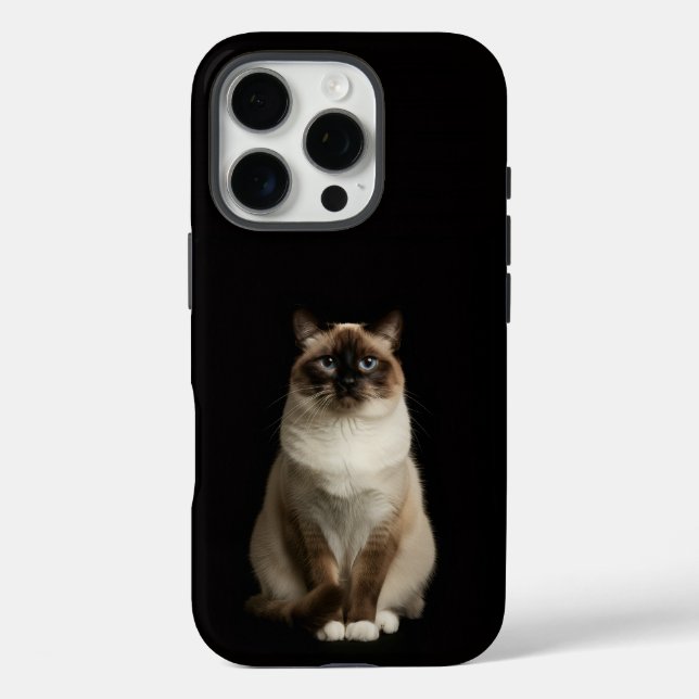 Coques Case-Mate iPhone Noir 4 Luxe iPhone 16 Pro, Chat Birman (Verso)