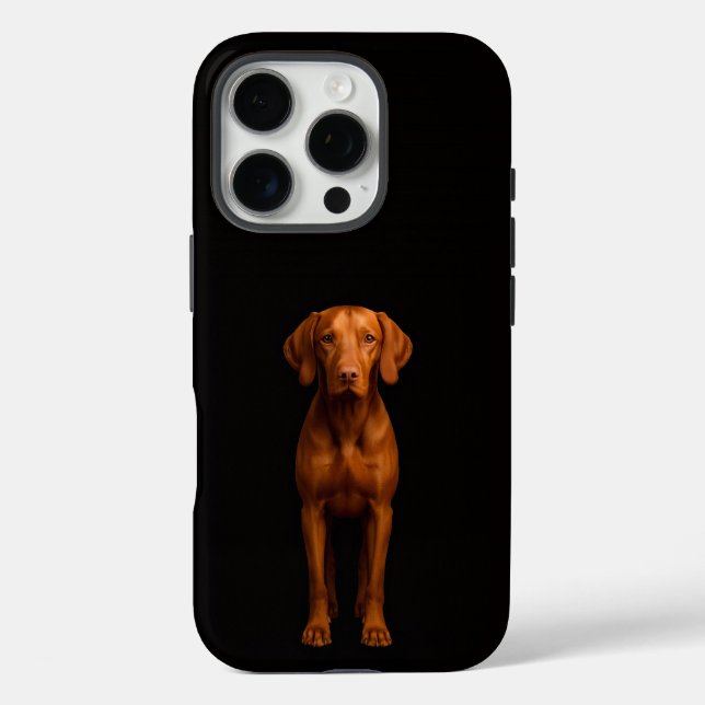 Coques Case-Mate iPhone Noir 4 Luxe iPhone 16 Pro, Chien Vizsla Agile (Verso)