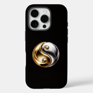 Coque iPhone 16 Pro Noir 4 Luxe iPhone 16 Pro, Harmonie Yin Yang