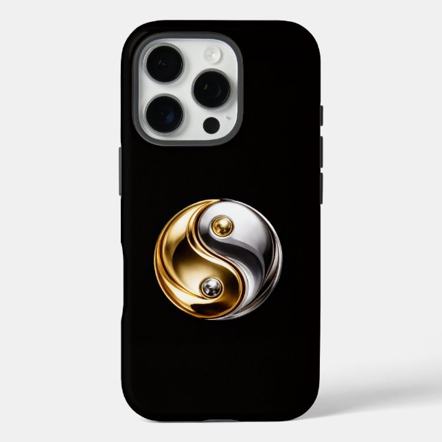 Coques Case-Mate iPhone Noir 4 Luxe iPhone 16 Pro, Harmonie Yin Yang (Verso)