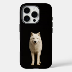 Coque iPhone 16 Pro Noir 4 Luxe iPhone 16 Pro, Loup Arctique Ivoire