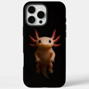 Coque iPhone 16 Pro Max Noir 4 Luxe iPhone 16 Pro Max, Axolotl Mexicain