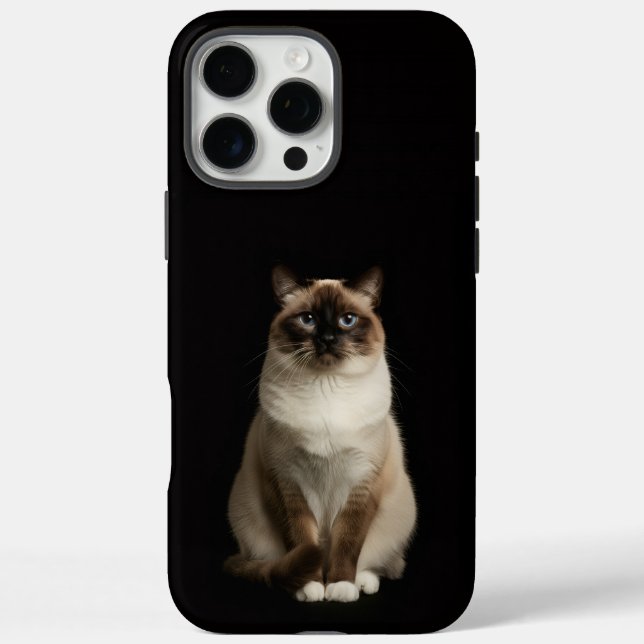 Coques Case-Mate iPhone Noir 4 Luxe iPhone 16 Pro Max, Chat Birman (Verso)
