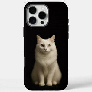 Coque iPhone 16 Pro Max Noir 4 Luxe iPhone 16 Pro Max, Chat Turc Angora
