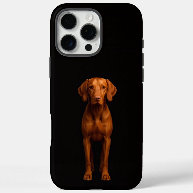 Coques Case-Mate iPhone Noir 4 Luxe iPhone 16 Pro Max, Chien Vizsla Agile (Verso)