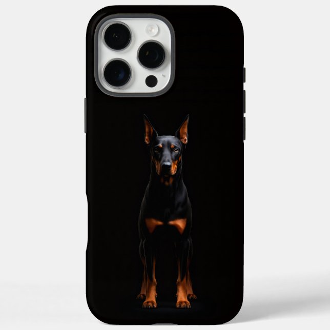 Coques Case-Mate iPhone Noir 4 Luxe iPhone 16 Pro Max, Doberman Gardien  (Verso)