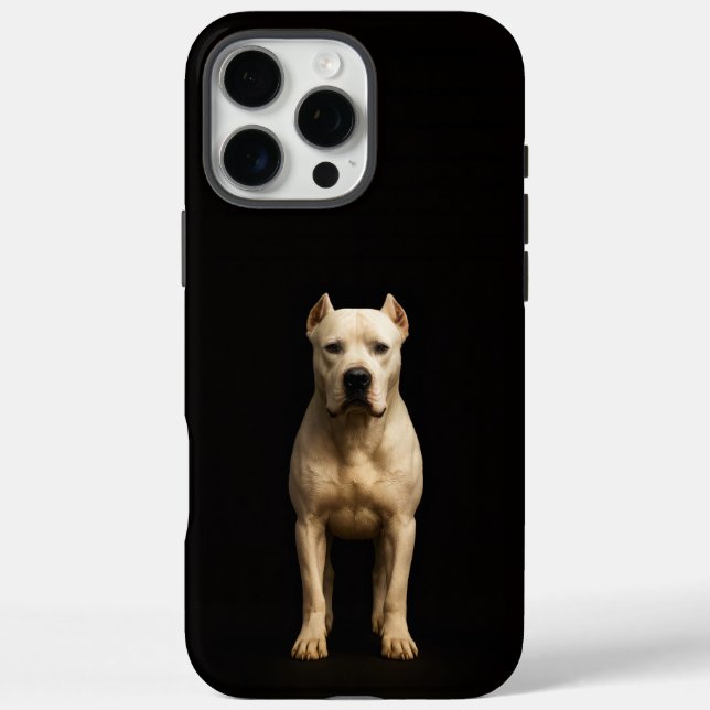 Coques Case-Mate iPhone Noir 4 Luxe iPhone 16 Pro Max Dogo Argentino Gras (Verso)