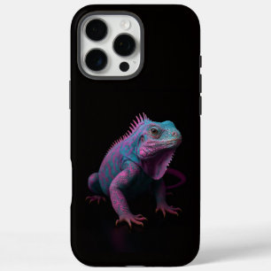 Coque iPhone 16 Pro Max Noir 4 Luxe iPhone 16 Pro Max, Iguane Rose