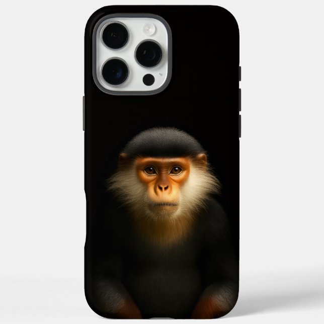 Coques Case-Mate iPhone Noir 4 Luxe iPhone 16 Pro Max, Langur Douc Rouge (Verso)