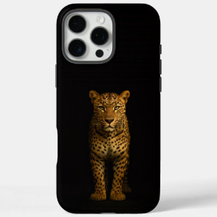 Coque iPhone 16 Pro Max Noir 4 Luxe iPhone 16 Pro Max, Léopard Majestueux