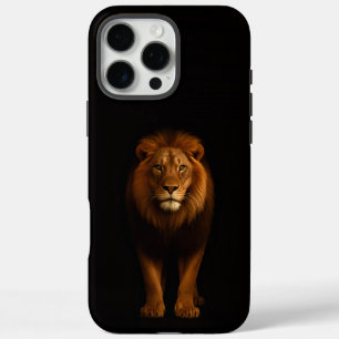 Coque iPhone 16 Pro Max Noir 4 Luxe iPhone 16 Pro Max, Lion Majestueux