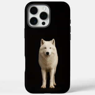 Coque iPhone 16 Pro Max Noir 4 Luxe iPhone 16 Pro Max, Loup Arctique Ivoir