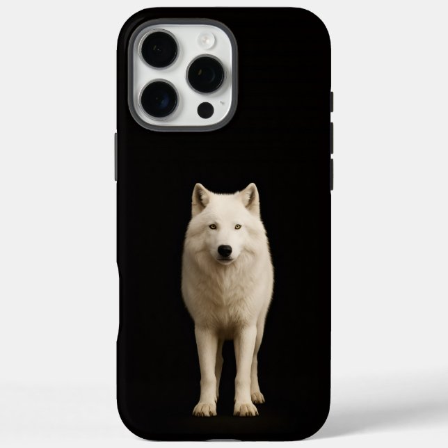 Coques Case-Mate iPhone Noir 4 Luxe iPhone 16 Pro Max, Loup Arctique Ivoir (Verso)