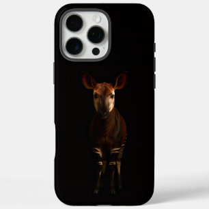 Coque iPhone 16 Pro Max Noir 4 Luxe iPhone 16 Pro Max, Okapi de la Forêt