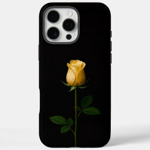 Coque iPhone 16 Pro Max Noir 4 Luxe iPhone 16 Pro Max, Rose jaune ensoleil