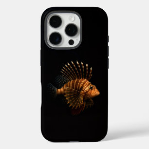 Coque iPhone 16 Pro Noir 4 Luxe iPhone 16 Pro, Poisson-lion rouge