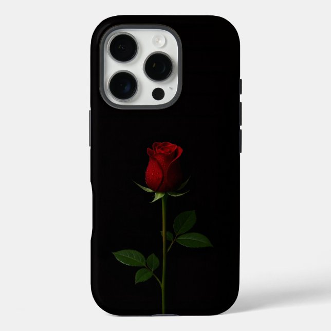 Coques Case-Mate iPhone Noir 4 Luxe iPhone 16 Pro, Rose Rouge Velours (Verso)
