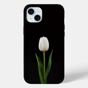 Coque Case-Mate iPhone Noir 4 Luxe, Tulipe Blanche Perle iPhone 15 Plus