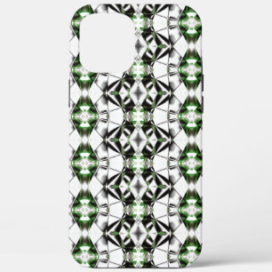 Case-Mate iPhone Case Noir à blanc avec vert, lignes virtuelles répétiti