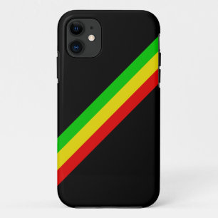 Case-Mate iPhone Case Noir avec les rayures diagonales de Rasta